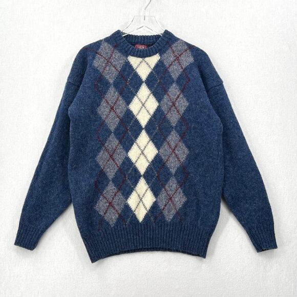 Cambridge Classics Other - CAMBRIDGE CLASSICS Vintage Shetland Wool Sweater Mens XL Argyle Blue Crew Neck